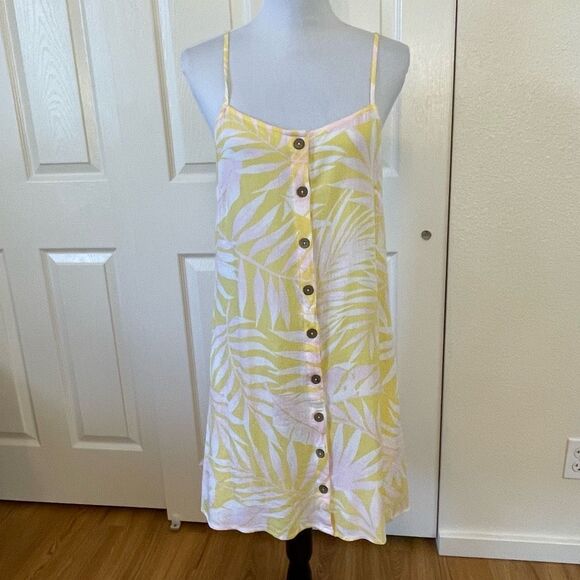 Billabong Morning Light Mini Slip Dress Tropical Print Size Large - Picture 12 of 12